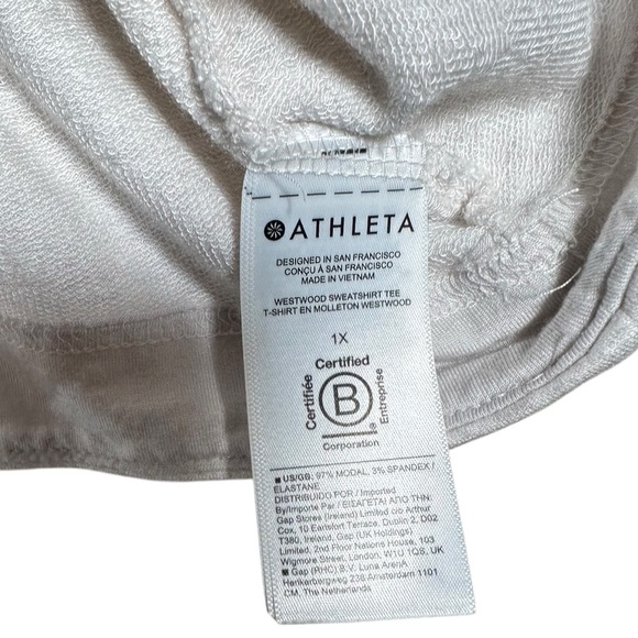 ATHLETA Westwood Soft Jersey French Terry Cotton Sweatshirt Tee - Picture 8 of 12